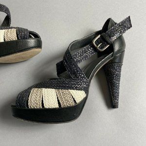 Stuart Weitzman Platform Basket Weave Heels Pumps